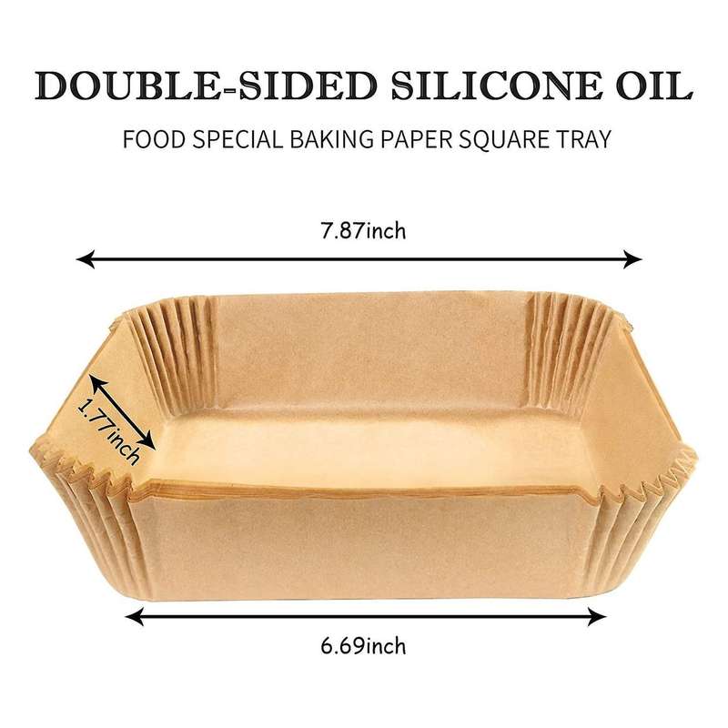 50pcs Air Fryer Parchment Paper with Oil Brush Air Fryer Liners