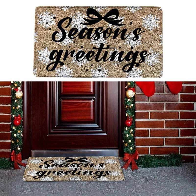 Christmas Doormat Floor Mat Non Slip Blanket Indoor Outdoor Rug-a