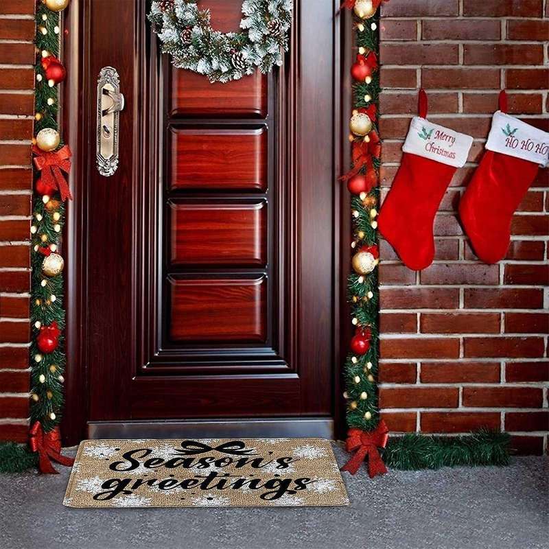 Christmas Doormat Floor Mat Non Slip Blanket Indoor Outdoor Rug-a