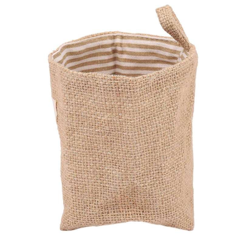 Cotton Linen Flower Pot Hanging Jute Storage Bagyellow Stripes