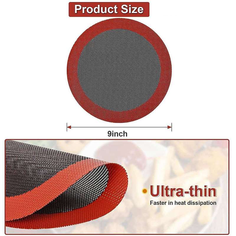 9 Inch Air Fryer Liner Round Reusable Non-stick Air Fryer Basket Mat