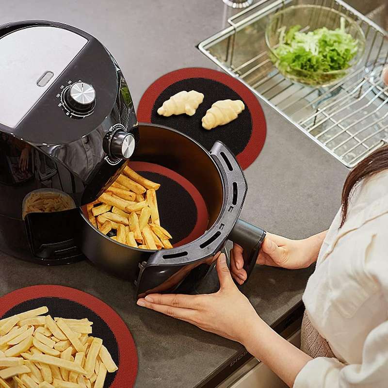 9 Inch Air Fryer Liner Round Reusable Non-stick Air Fryer Basket Mat