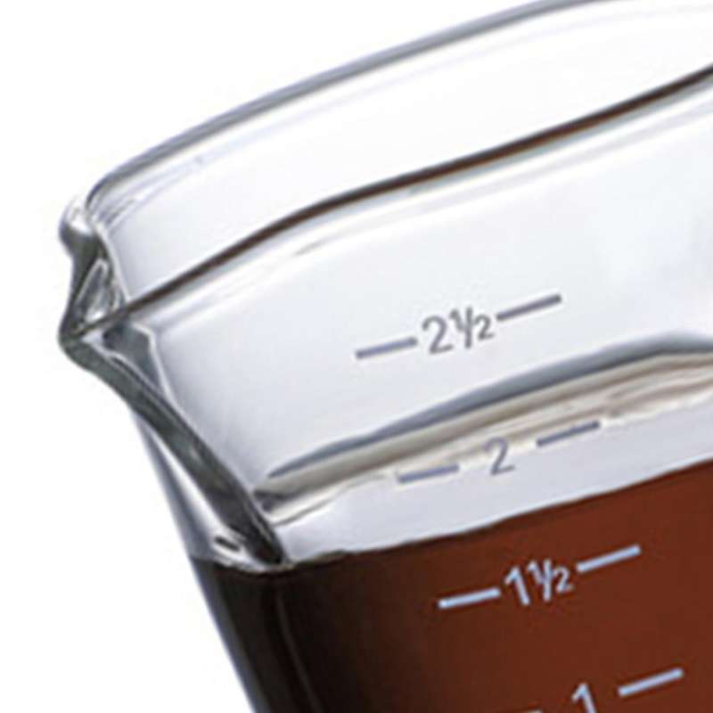 Double Mouth Measuring Cup Glass Coffee Pot Wooden Handle Milk Cup