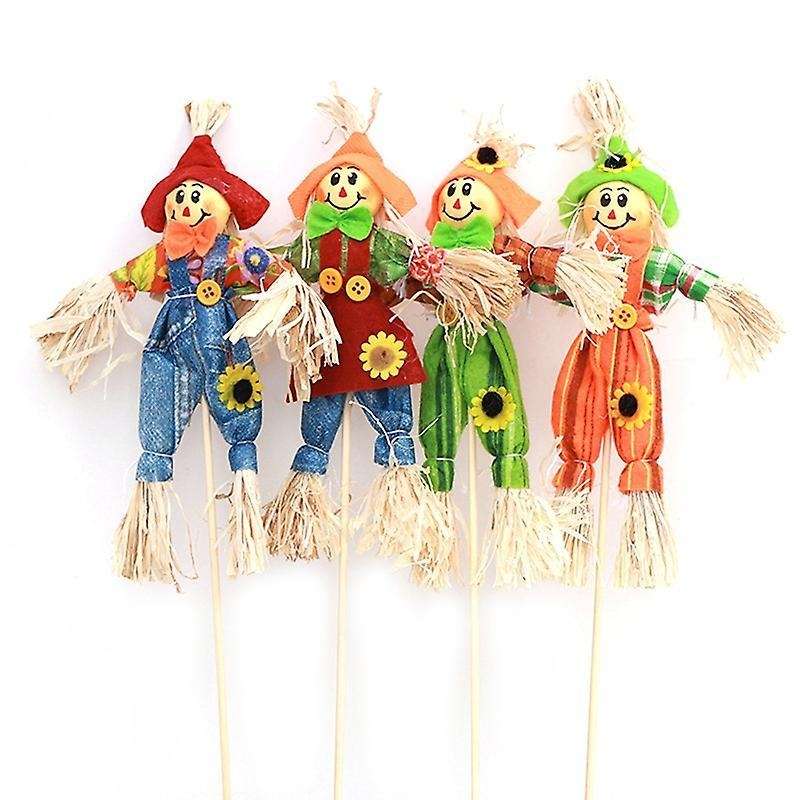 4pcs Small Autumn Fall Harvest Scarecrow Decoration for Halloween