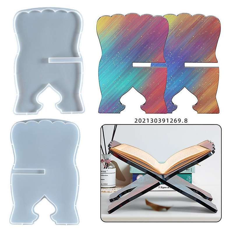 2pcs Book Stand Silicone Mold Eid Resin Quran Folding Book Stand