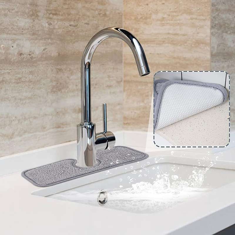 2-piece Faucet Absorbent Pad Sink Splash Plate Suitable for Faucets