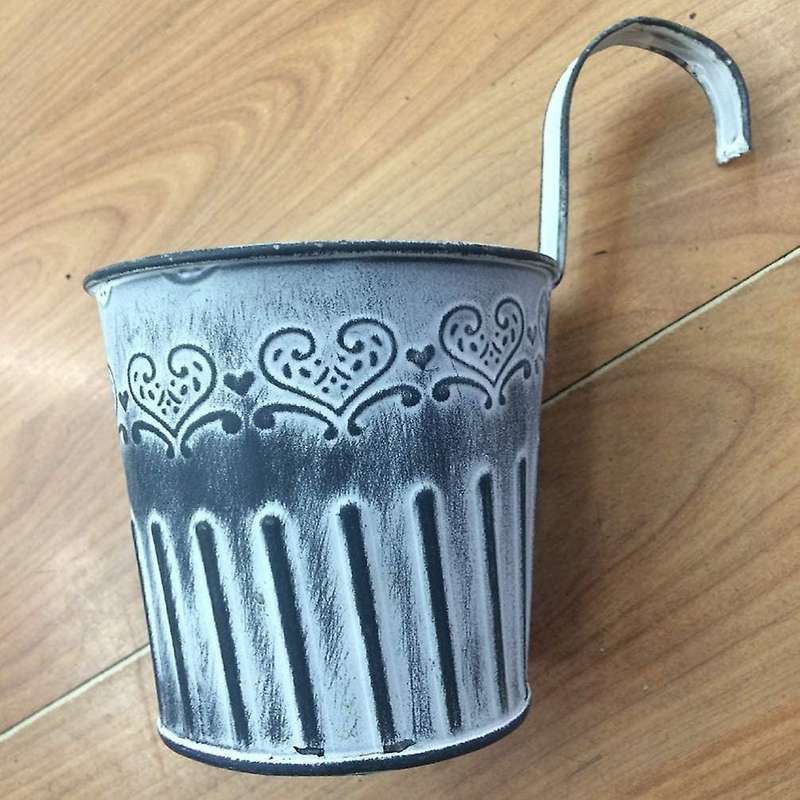 2pcs Vintage Old Tin Flower Bucket with Hook,decorative Flower Bucket