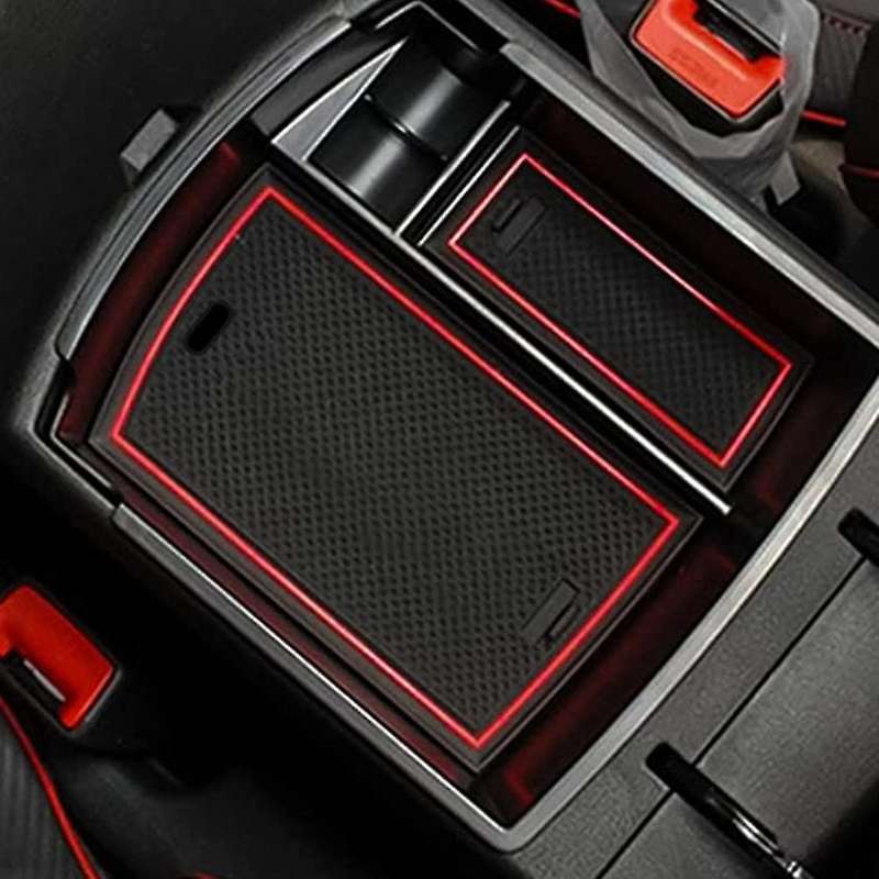 Car Central Console Armrest Storage Box Holder Red