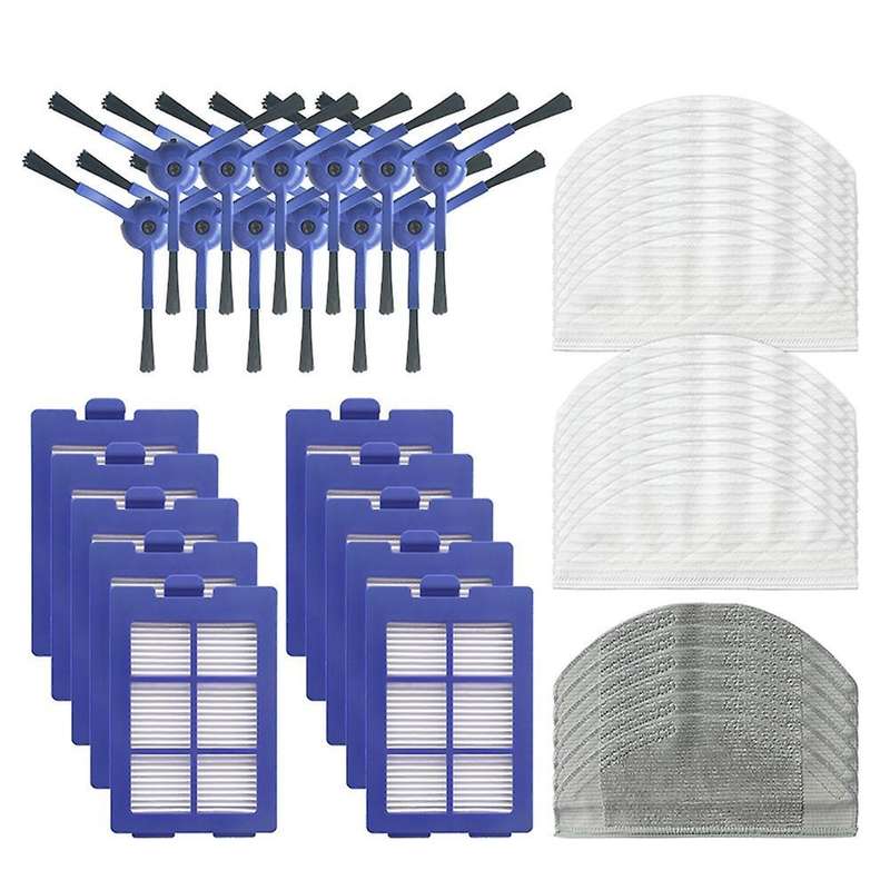 48pcs for Eufy Robovac X8 Hybrid Robot Side Brush Mop Cloths Filter