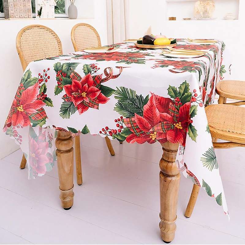 Christmas Tablecloth, Table Cloth Rectangular, 56inch X 70inch, D