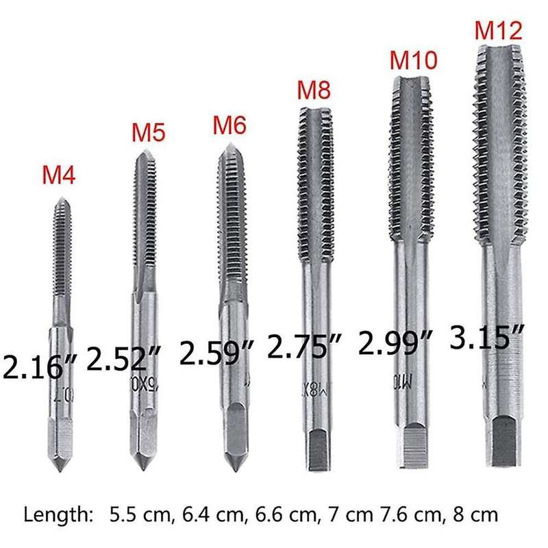 7pcs 7.7inch T-handle Ratchet Tap Holder Wrench Metric Plug Tap