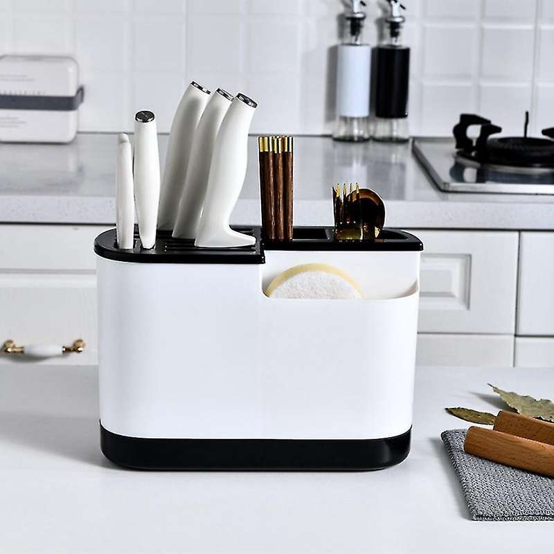 Multifunctional Knife Rack Storage Rack Knife Fork Spoon Rack Grey