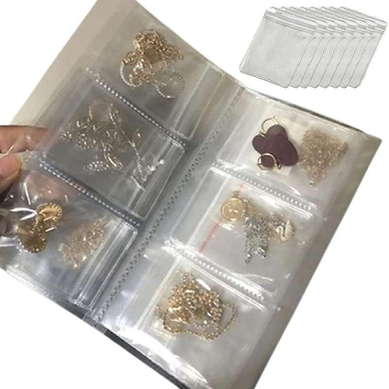 Pvc Clear Jewelry Zipper Bag,jewelry Earring Storage Book,(84 Cells)