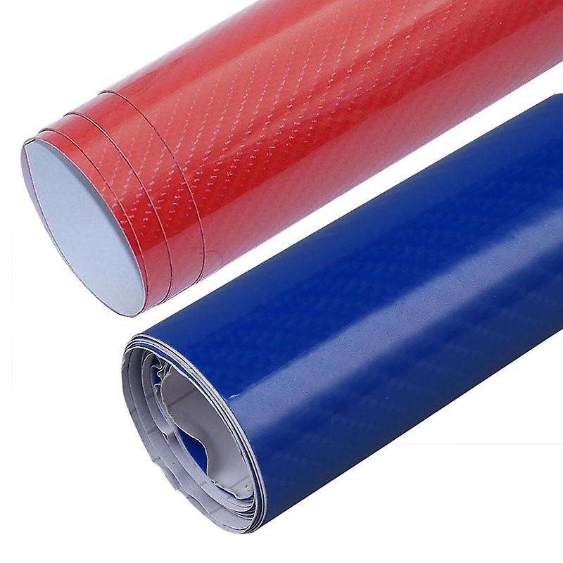 10cm X 152cm Super 5d Carbon Fiber Car Vinyl Film Red