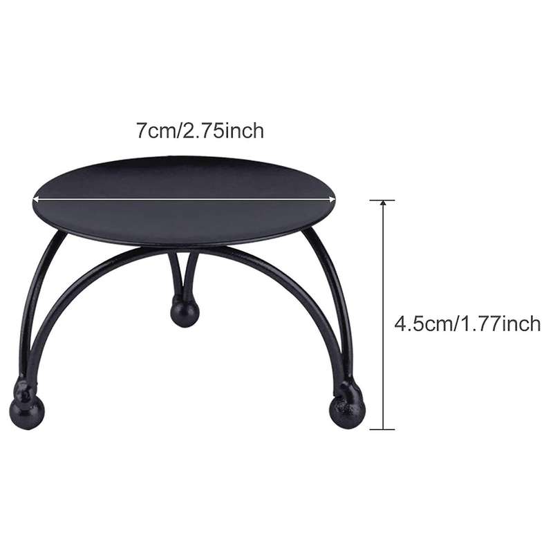 Black Candle Holder,set Of 3 Iron Pillar Candle Plate Small-2.5inch