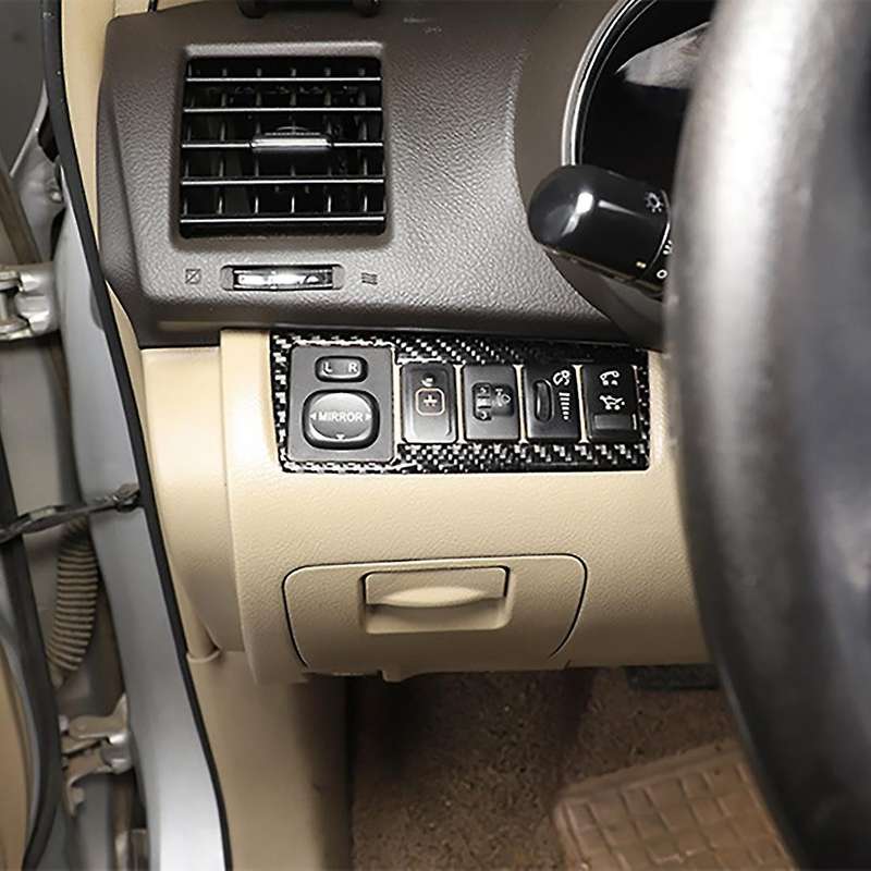 Car Soft Carbon Fiber Headlight Switch Adjustment Frame for Toyota