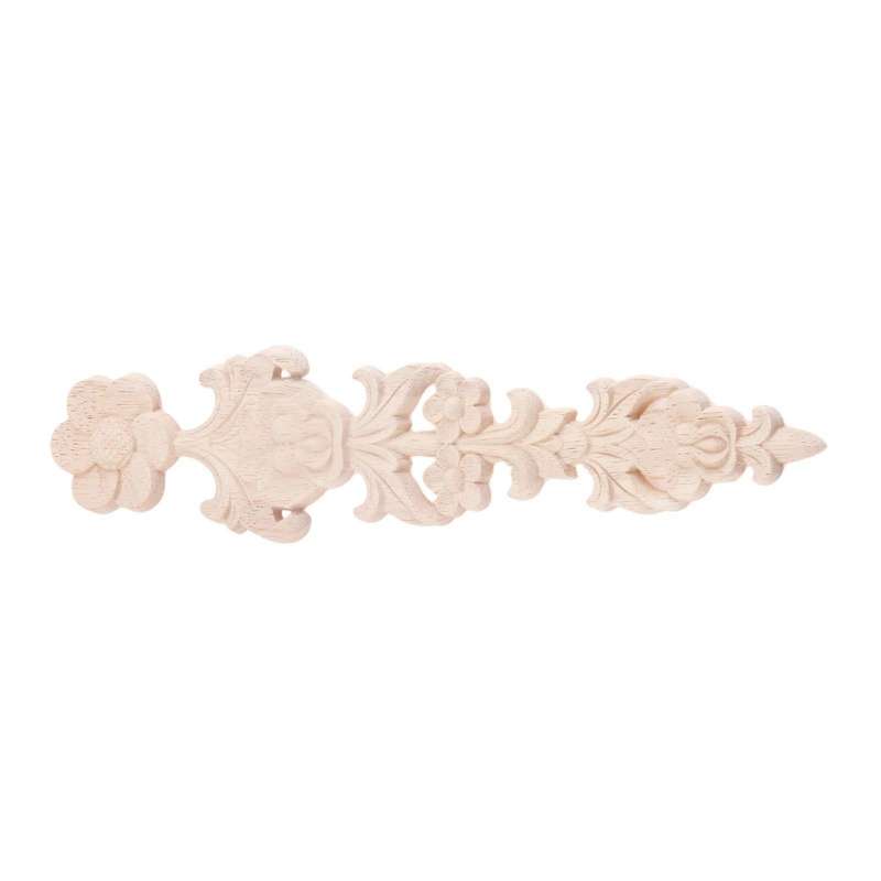 4pcs Wood Carved Appliques Retro Round Woodcarving Decal