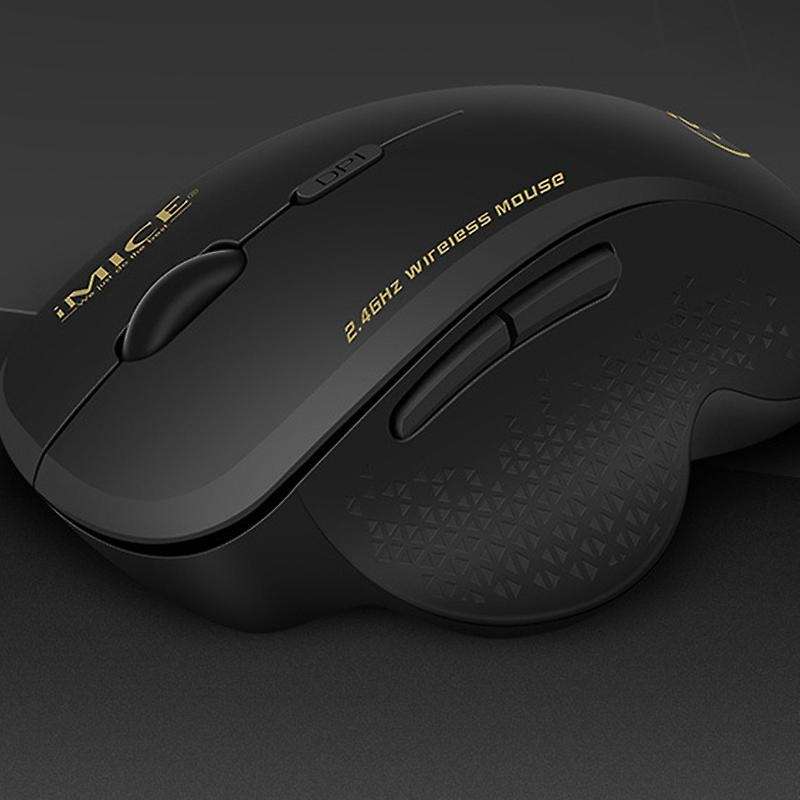 Imice Wireless Mouse 6 Keys Led 1600 Dpi Computer Charge Mouse
