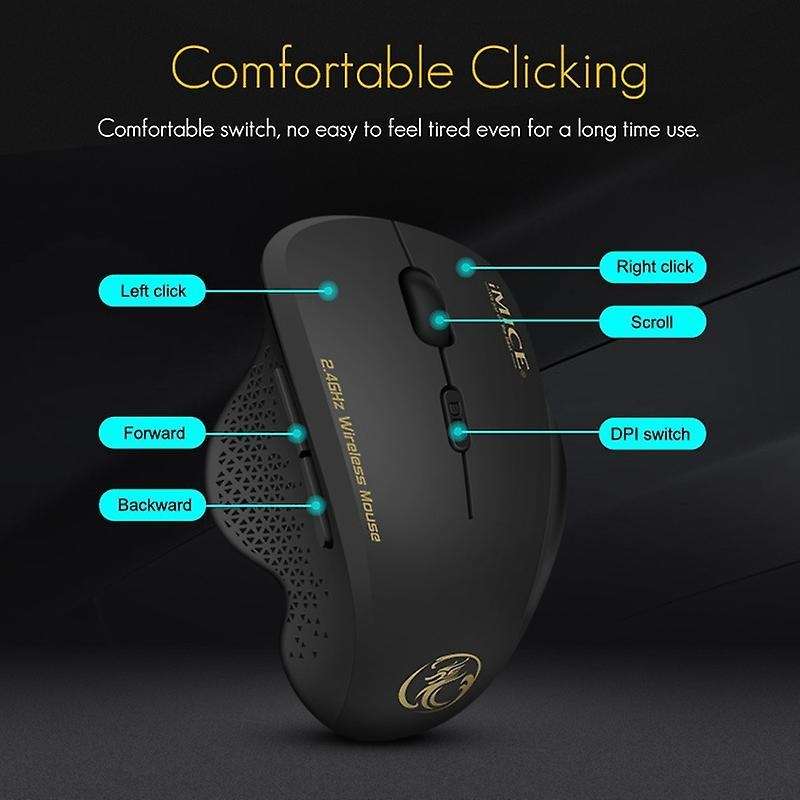 Imice Wireless Mouse 6 Keys Led 1600 Dpi Computer Charge Mouse