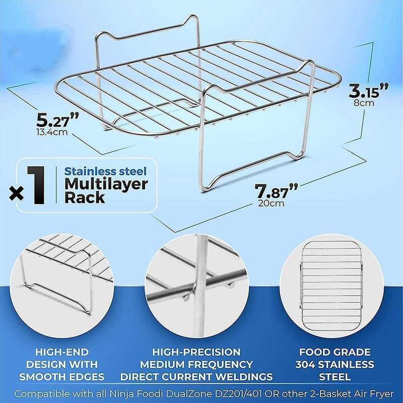Air Fryer Rack for Basket Dehydrator Rack for Ninja Foodi Dz201/401