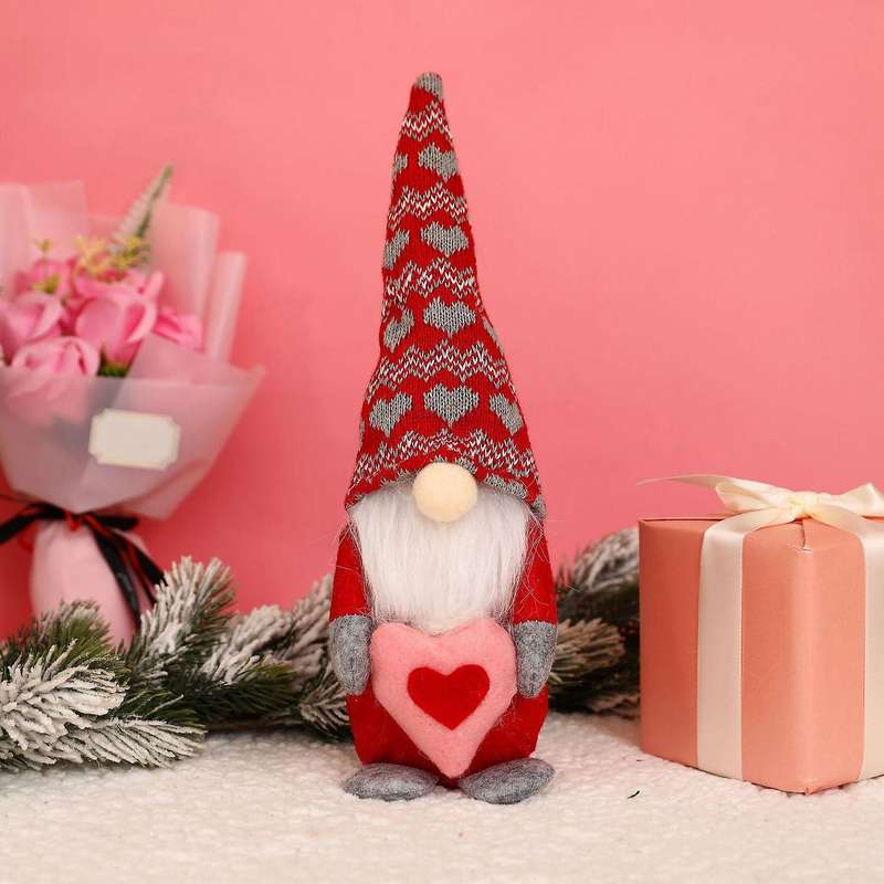 Valentines Day Gnome Plush -swedish Dwarf Figurines Table Decor, B