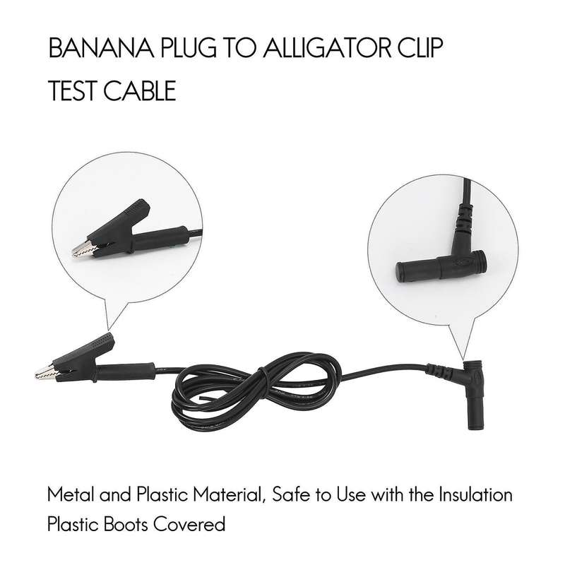 Pair Banana Plug to Alligator Clip Test Lab Test Cable 1m Long