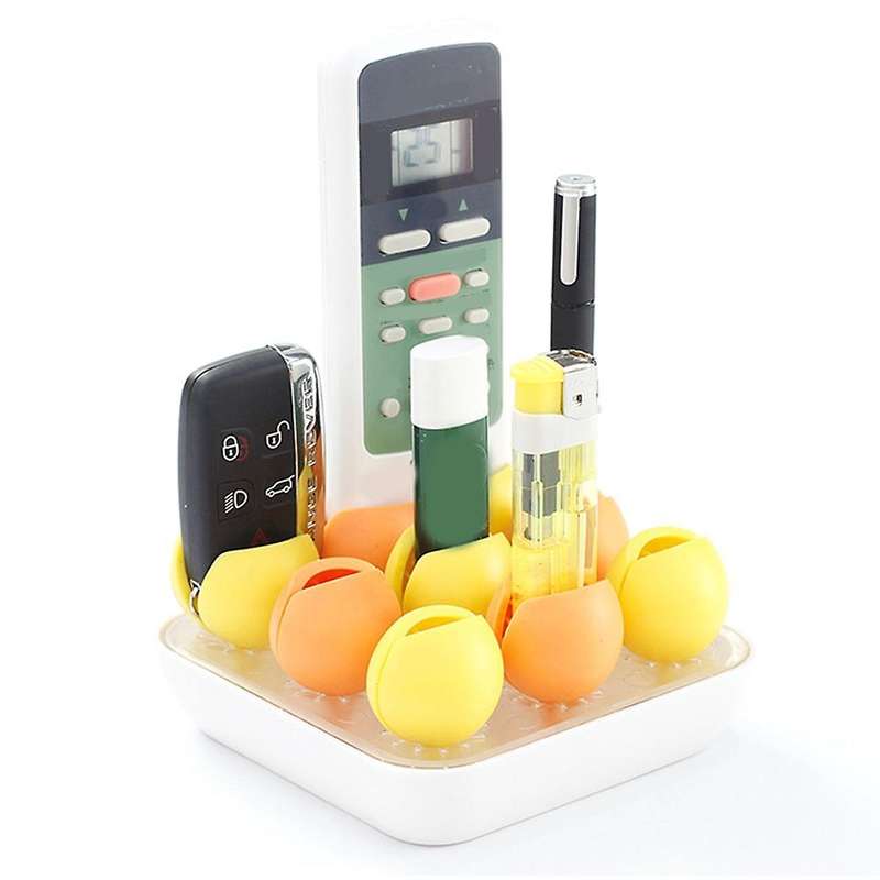 Desktop Storage Box Silicone Transparent Multi-purpose Box Yellow