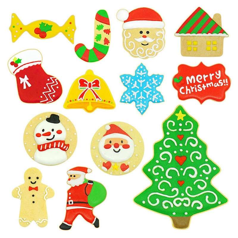 14-piece Christmas Biscuit Cutting Die Stainless Steel Handmade Die