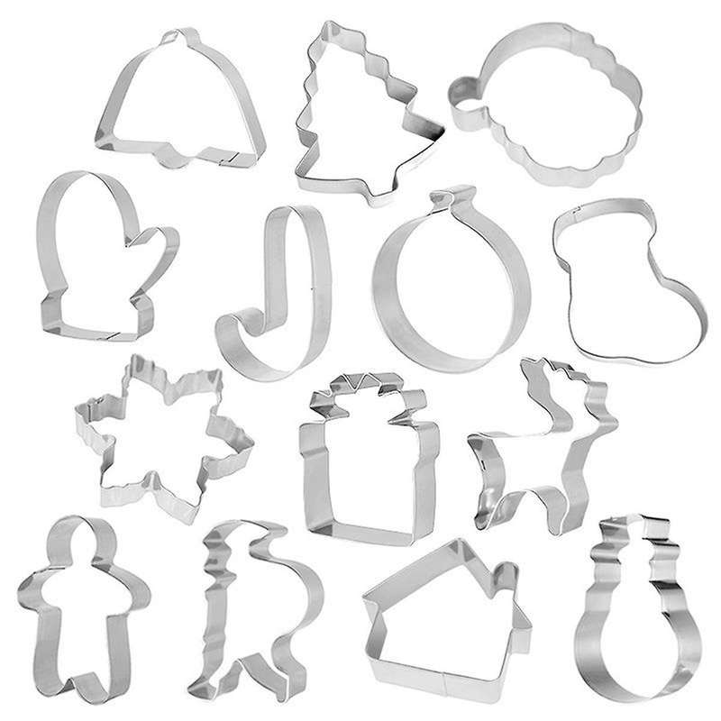 14-piece Christmas Biscuit Cutting Die Stainless Steel Handmade Die