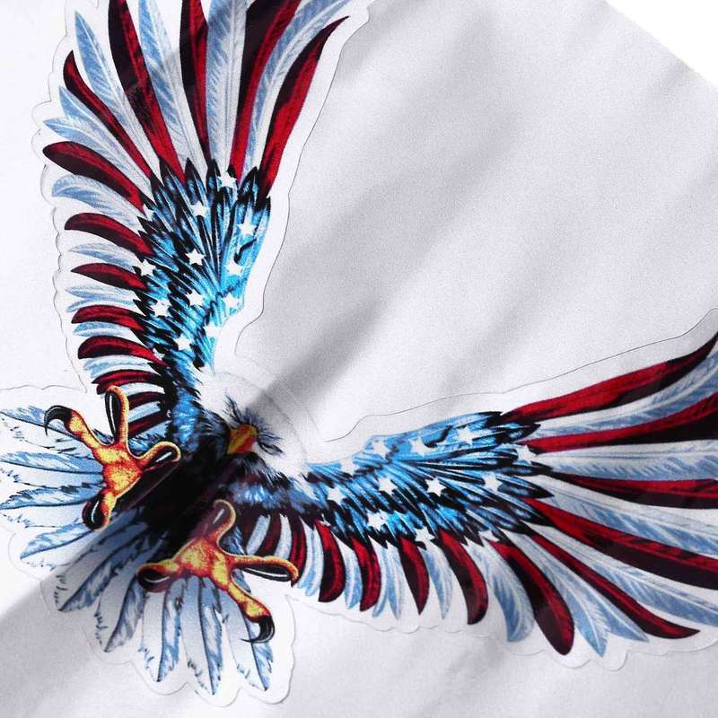 1 Set/4pcs Car Decal Flying Truck Hood Side Eagle Usa Flag Sticker