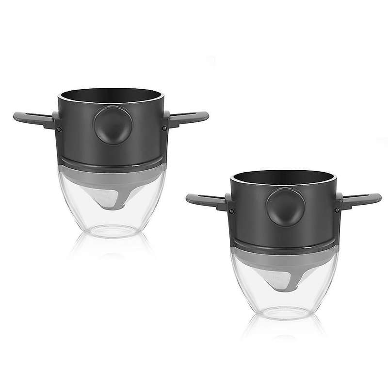 1pcs Coffee Filter with Cup Drip Coffee Tea Holder Reusable ,black