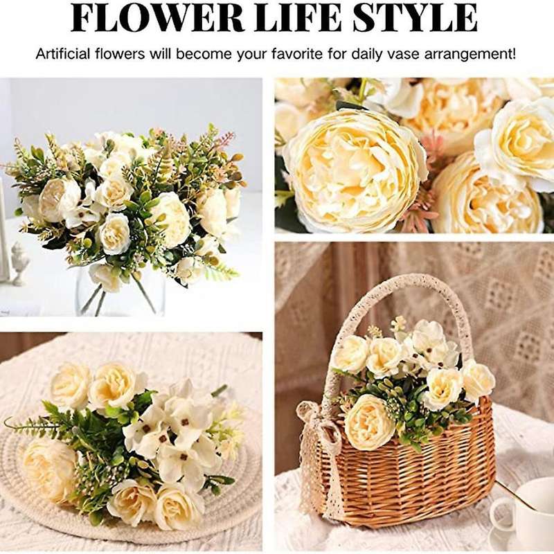 Artificial Flowers,wedding Bouquets for Party Home Decor (champagne)