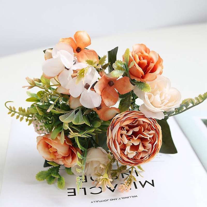 Artificial Flowers,wedding Bouquets for Party Home Decor (champagne)