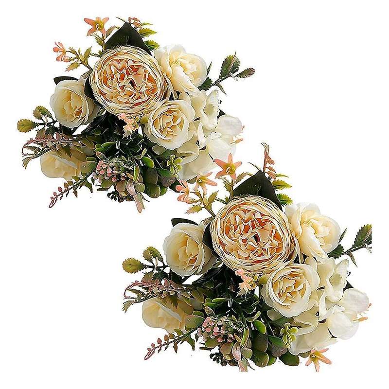 Artificial Flowers,wedding Bouquets for Party Home Decor (champagne)
