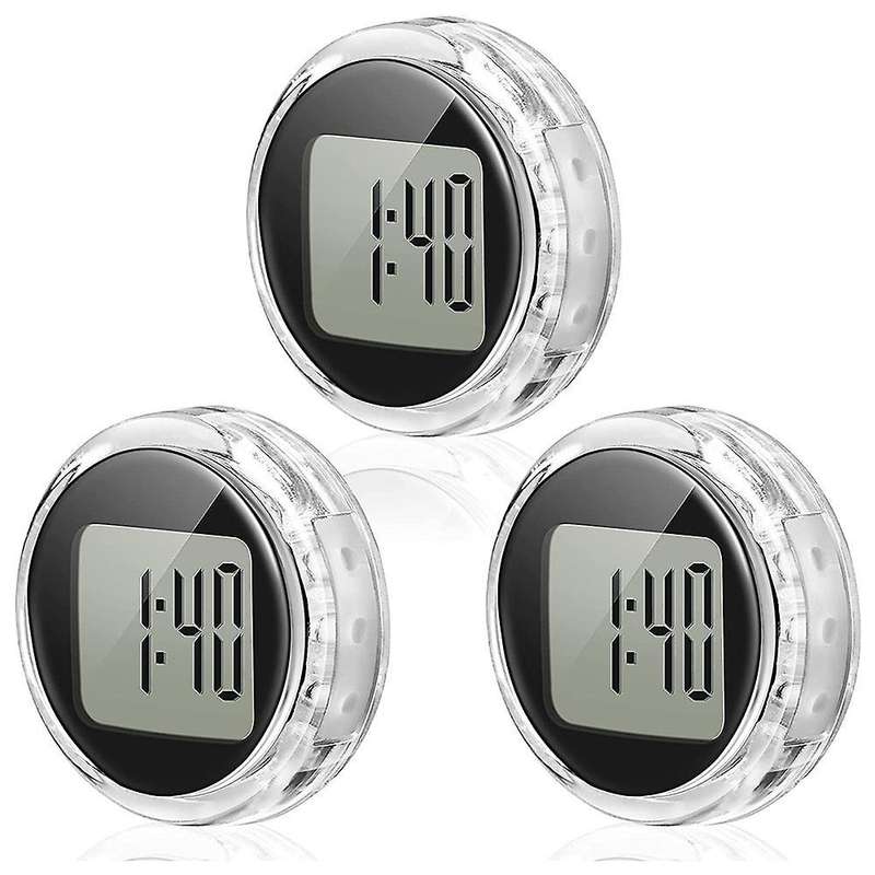 3 Pieces Mini Motorcycle Clocks Waterproof Stick-on Motorbike Clocks