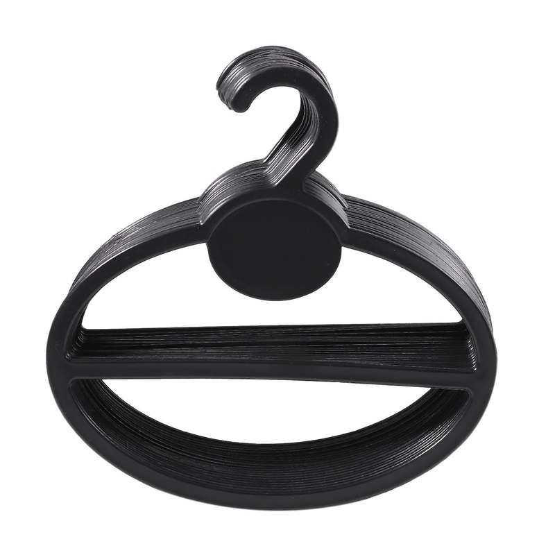 20x Scarf Shawl Oval Plastic Hangers Black 13.5cm12.5cm13.5cmx1.9cm