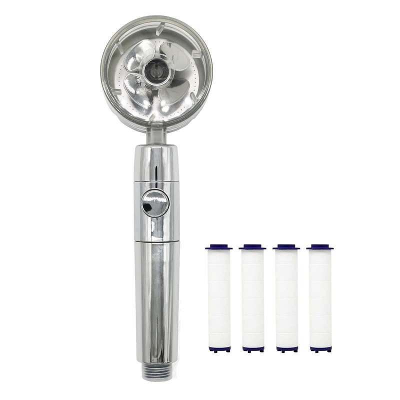 Propeller Shower Head,shower Head with Hose Shut Off & Holder Filter