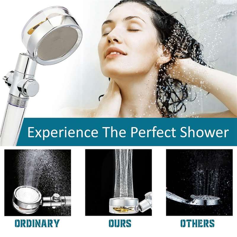 Propeller Shower Head,shower Head with Hose Shut Off & Holder Filter