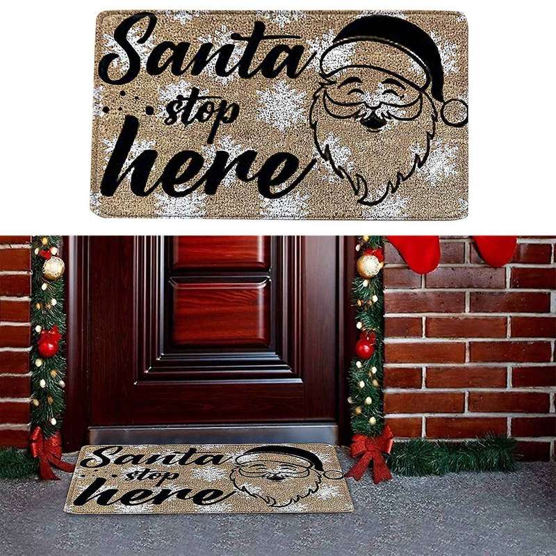 Christmas Doormat Floor Mat Santa Claus Door Mat Outdoor Rug B007