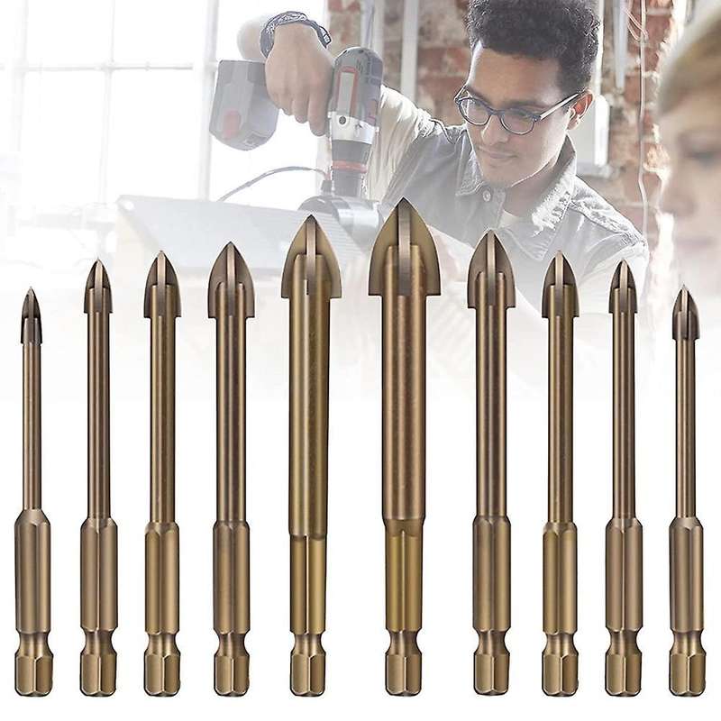 5pcs Universal Drilling Tool,cross Drill Bit,for Ceramic Tile Wall