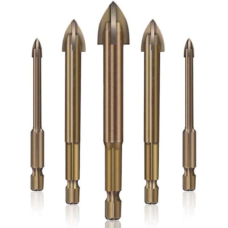 5pcs Universal Drilling Tool,cross Drill Bit,for Ceramic Tile Wall