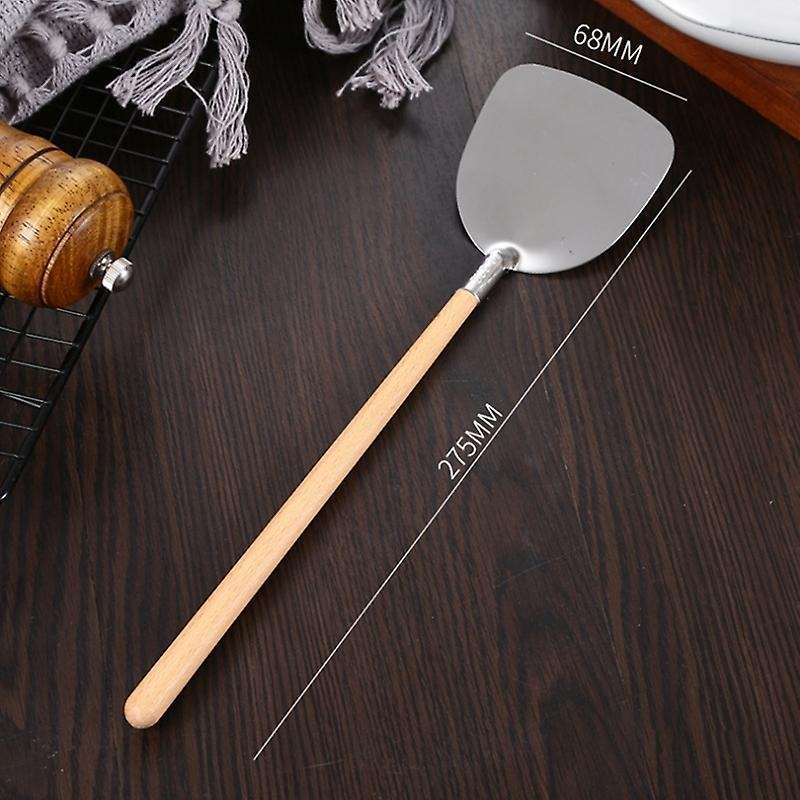 4pcs Stainless Steel Spatula Wooden Handle Shovel Kitchen Utensils