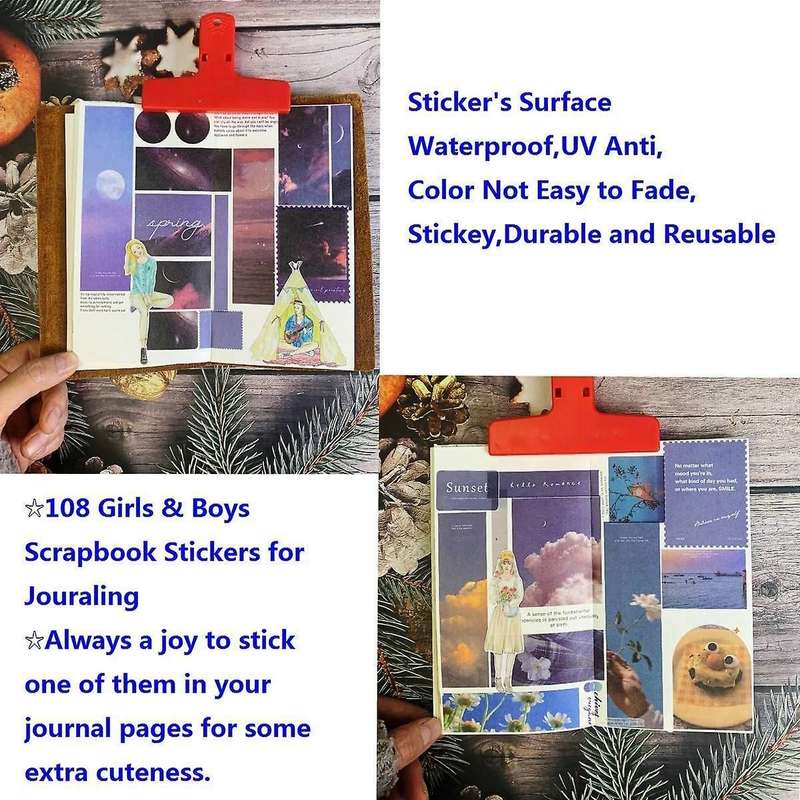 108 Pcs People Stickers for Journaling Scrapbooking,scrapbook Sticker