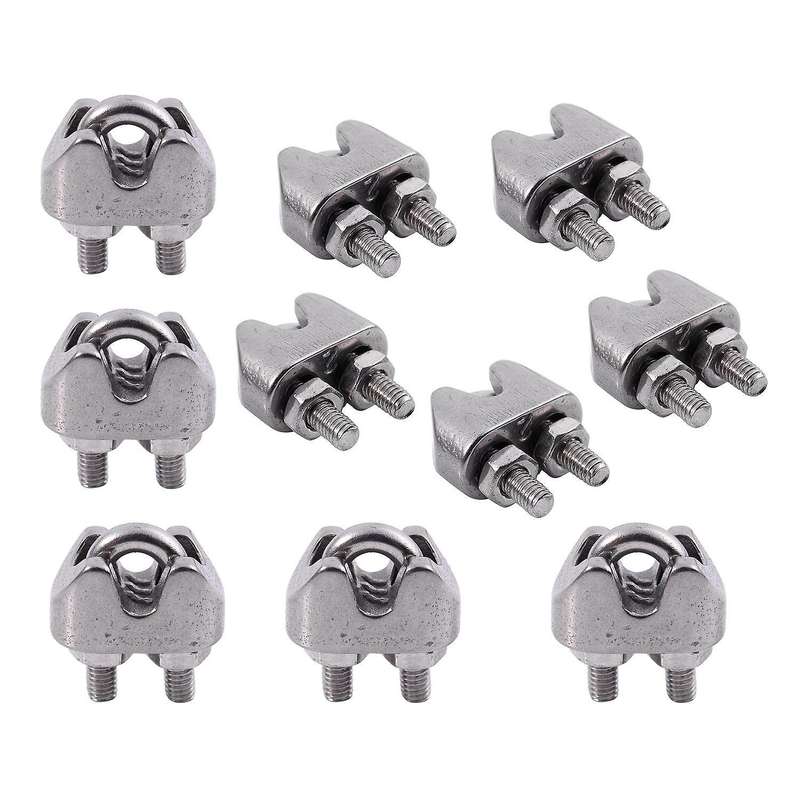 10pcs 2mm 1/16 Inch Stainless Steel Wire Rope Cable Clamp Fastener