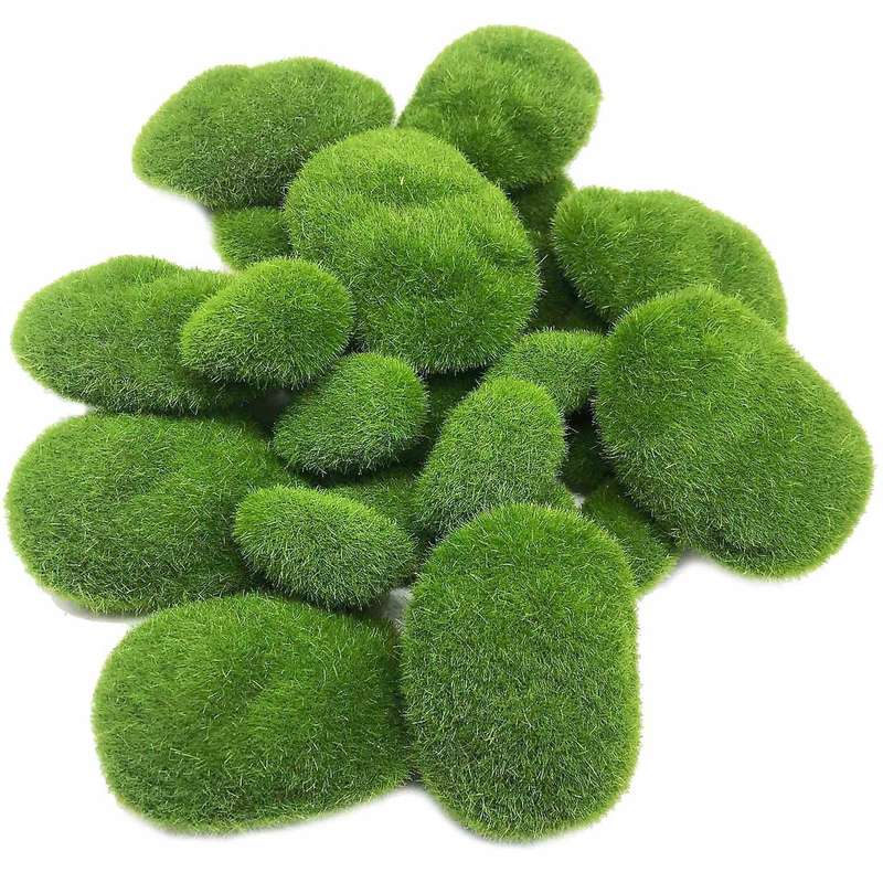 25 Pieces Artificial Moss Rocks,for Floral Arrangements, and Crafting