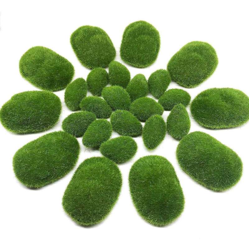 25 Pieces Artificial Moss Rocks,for Floral Arrangements, and Crafting