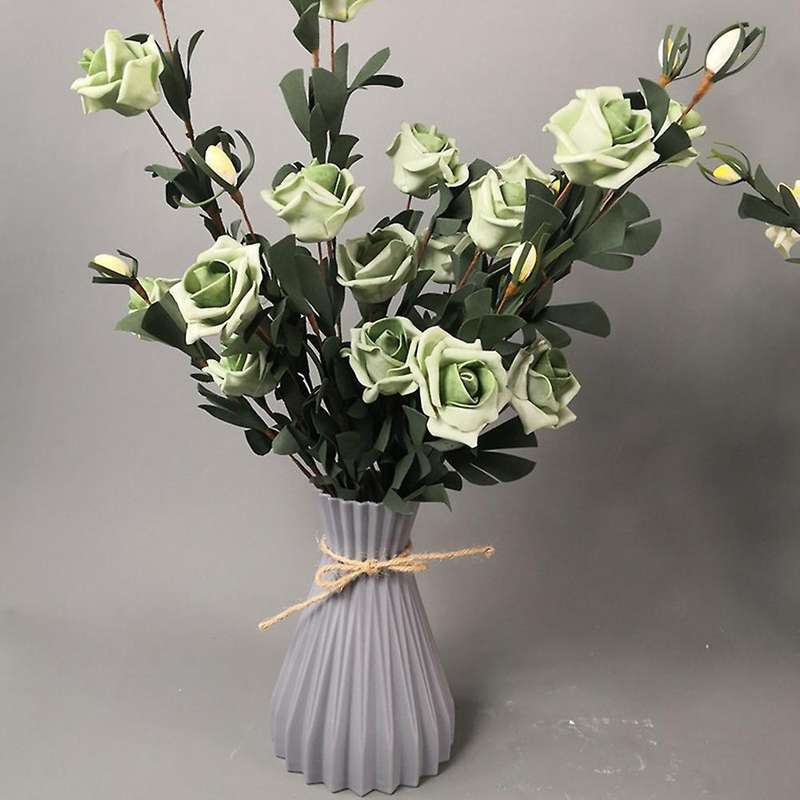 Plastic Aimulation-ceramic Flower Vase Wedding Home Decorations,gray