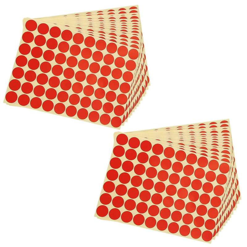 19mm Circles Round Code Stickers Self Adhesive Sticky Labels Red