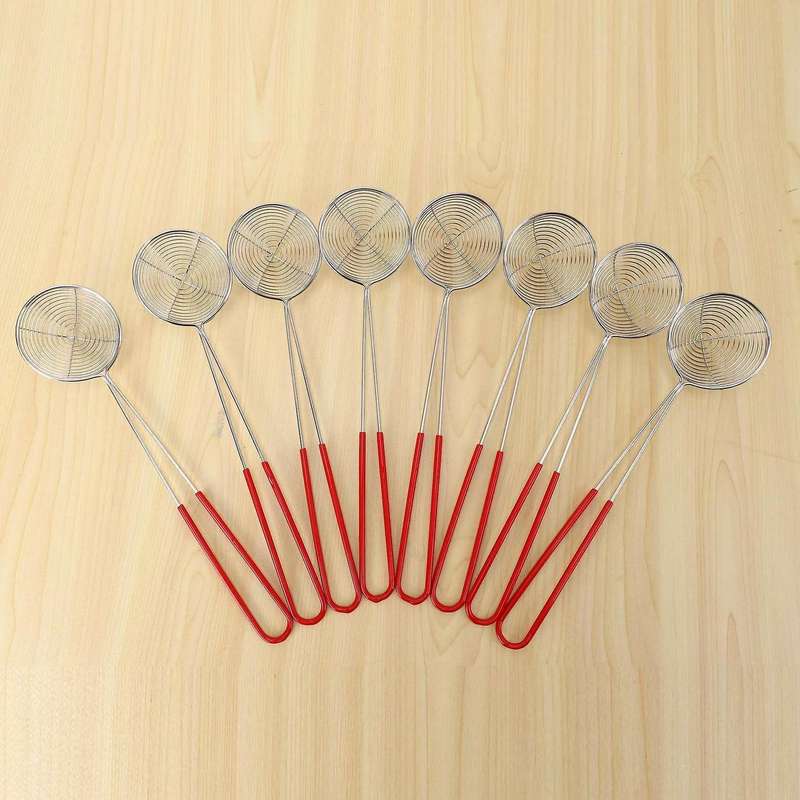 8 Pieces Stainless Steel Spider Strainer Spoon Wire Skimmer Colander