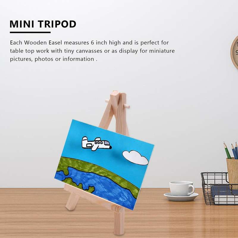 10pcs Mini Wooden Artist Easel-triangle Wedding Table Stand 15 X 8 Cm
